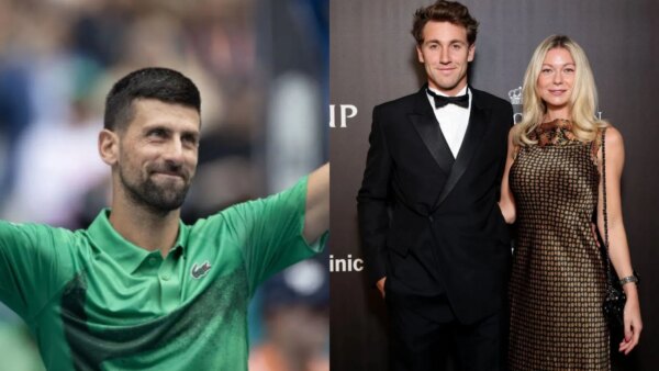 ASSISTIR: Novak Djokovic pego de surpresa por Casper Ruud tendo um filho com sua esposa Maria antes do casamento