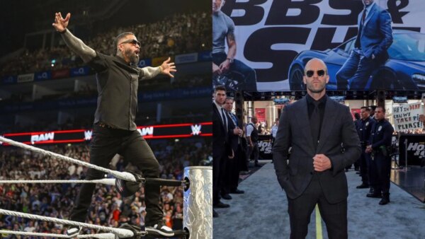 Jey Uso compartilha uma mensagem de uma palavra após WWE RAW; posa com Jason Statham nos bastidores