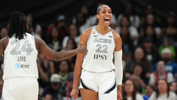 A estrela dos Aces, A’ja Wilson, ‘aqueceu’, o que pode ser uma má notícia para as Valquírias