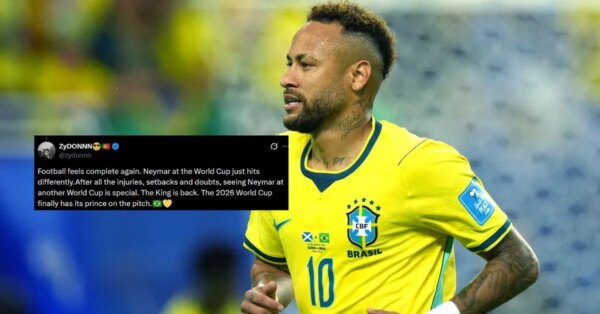 “O futebol parece completo novamente” – reação dos torcedores quando Neymar retorna à ação pelo Brasil após 981 dias na Copa do Mundo da FIFA