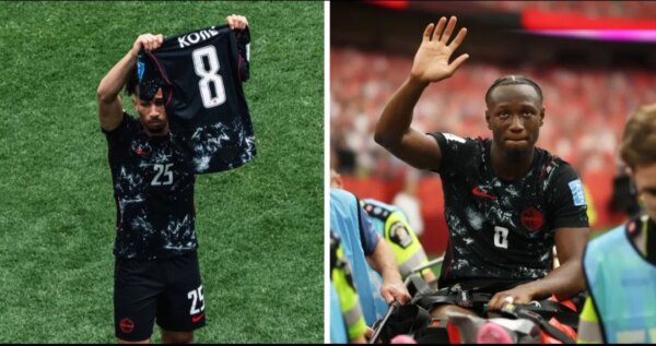 Estrela canadense lesionada, seu substituto marca falta minutos depois e presta homenagem em momento saudável da Copa do Mundo da FIFA