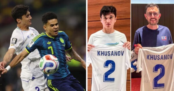 Abdukadir Khusanov envia camisa de desculpas ao cinegrafista após colidir com ele no confronto do Uzbequistão na Copa do Mundo da FIFA contra a Colômbia