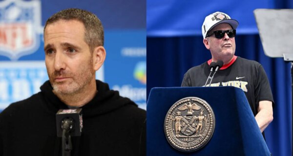 “Não precisava de nenhuma besteira supersticiosa”: os fãs da NFL ficam furiosos com o GM dos Eagles, Howie Roseman, dando amuleto de boa sorte a Leon Rose antes do jogo 4 dos Knicks