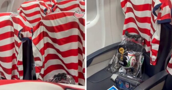 VÍDEO: American Airlines fornece pacotes de cuidados USMNT aos passageiros em voos para Seattle enquanto eles recebem camisetas e outras recordações da Copa do Mundo da FIFA