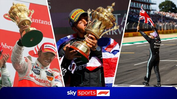 Todas as NOVE vitórias recordes de Hamilton no GP da Inglaterra
